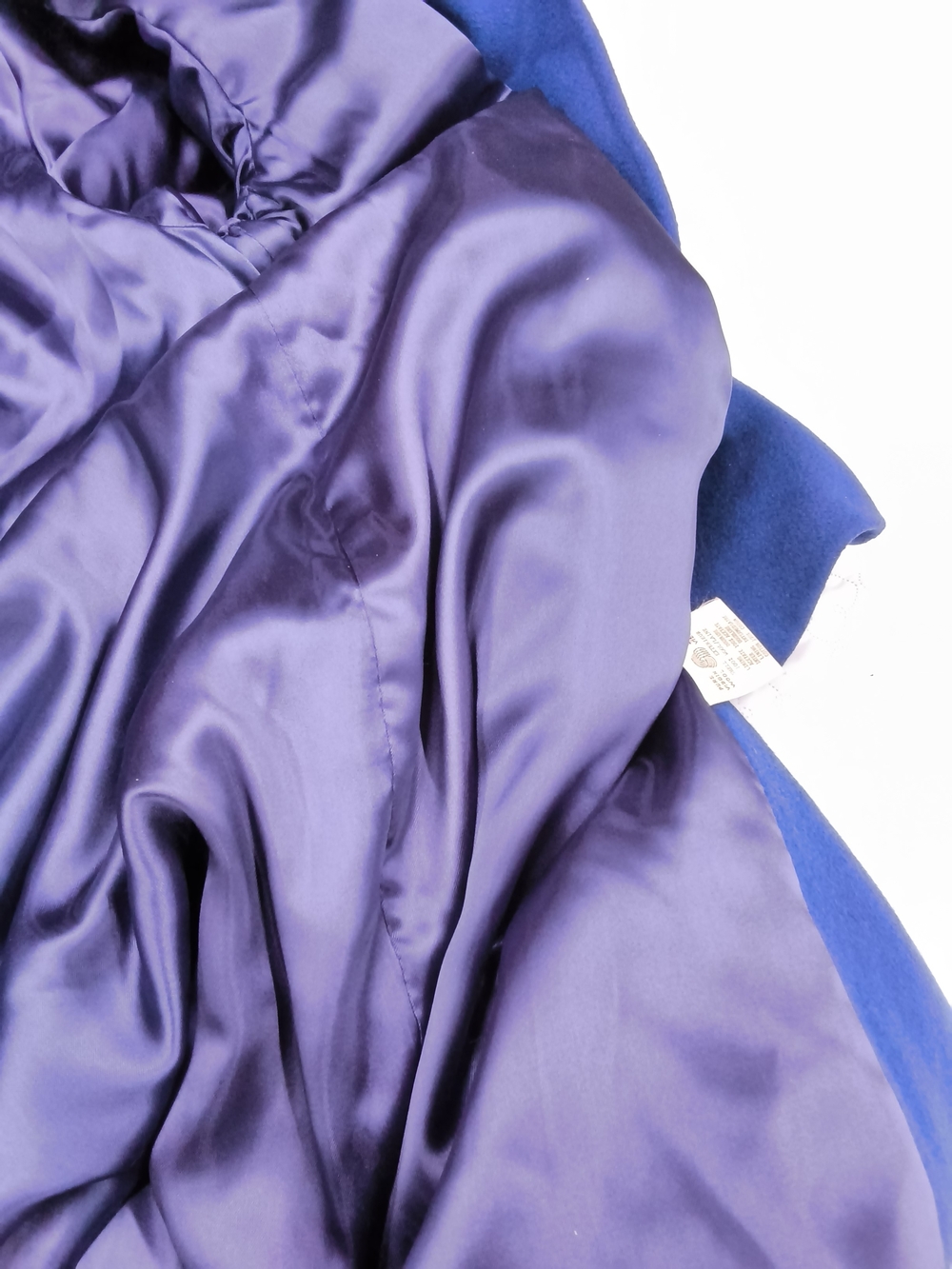 Vintage Mallia Sapphire Blue Longline Coat - Genuine Forstmann USA Wool - Picture 10 of 10